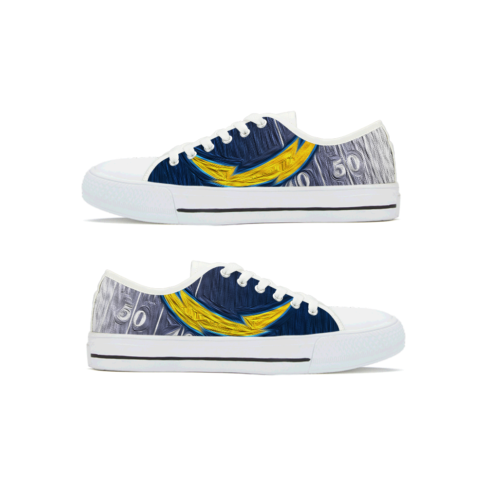 Women's Los Angeles Chargers Low Top Canvas Sneakers 001